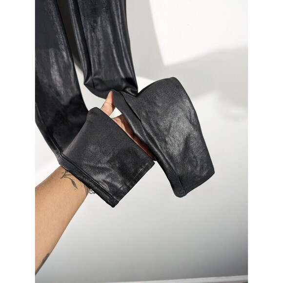 SPANX Leggings Women Small Maternity Black Faux Leather Full Panel - Picture 5 of 10